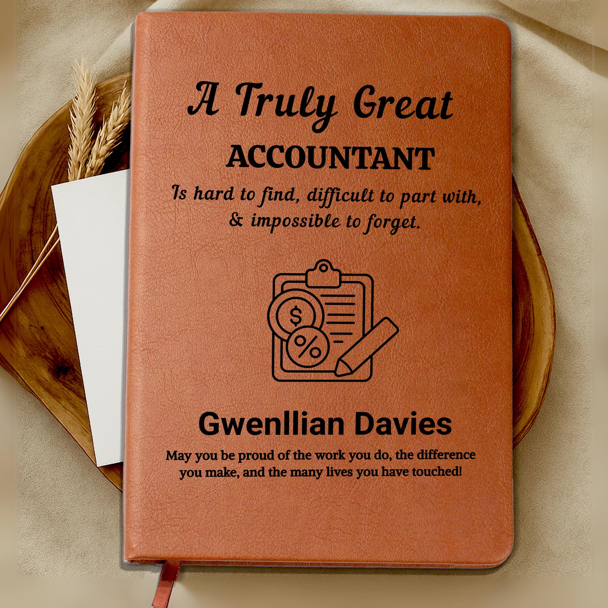 Personalized Accountant Gift Vegan Leather Journal – Gift for CPA – view 8