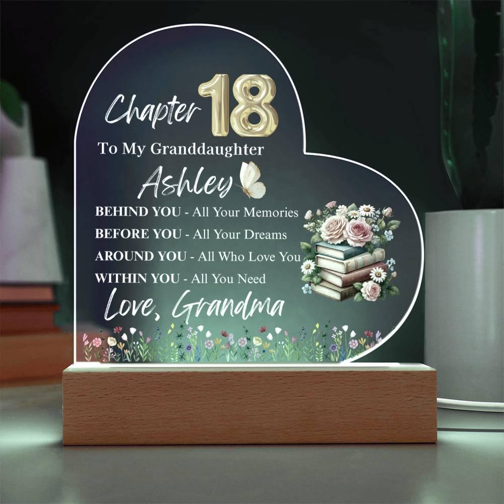 Granddaughter Birthday Gift Personalized Acrylic Plaque – view 3