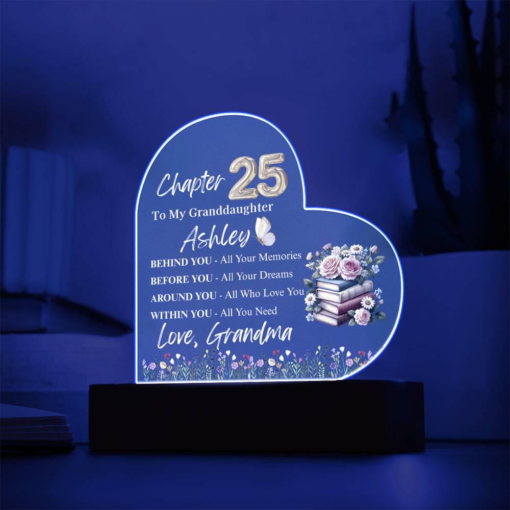 Granddaughter 25th Birthday Gift Granddaughter Acrylic Plaque – view 4