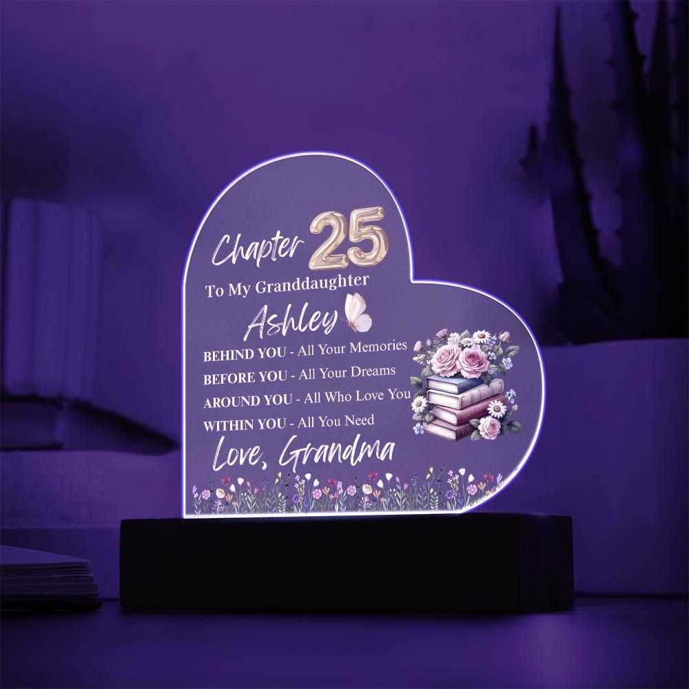 Granddaughter 25th Birthday Gift Granddaughter Acrylic Plaque – view 8