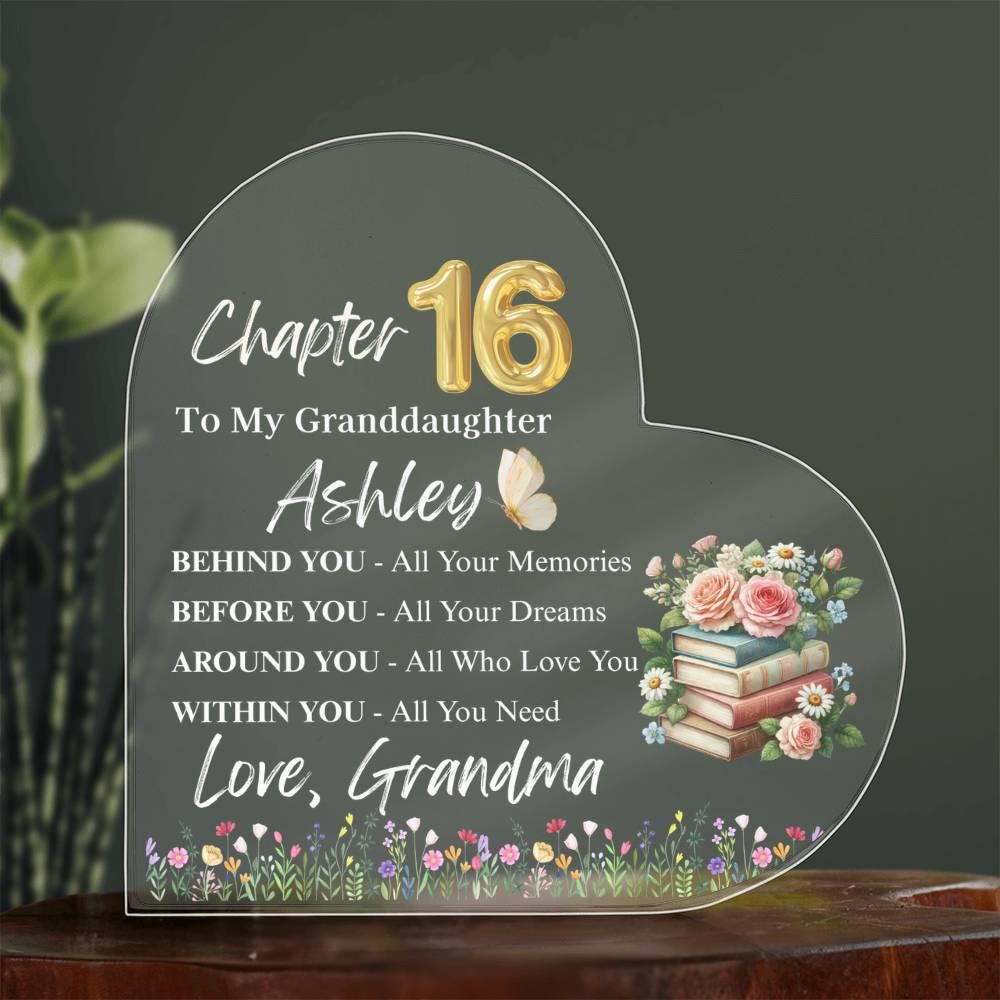Granddaughter 16th Birthday Gift Personalized Acrylic Plaque