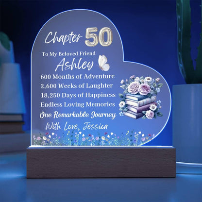 50th Birthday Gift Personalized Acrylic Plaque – Milestone Birthday – view 7