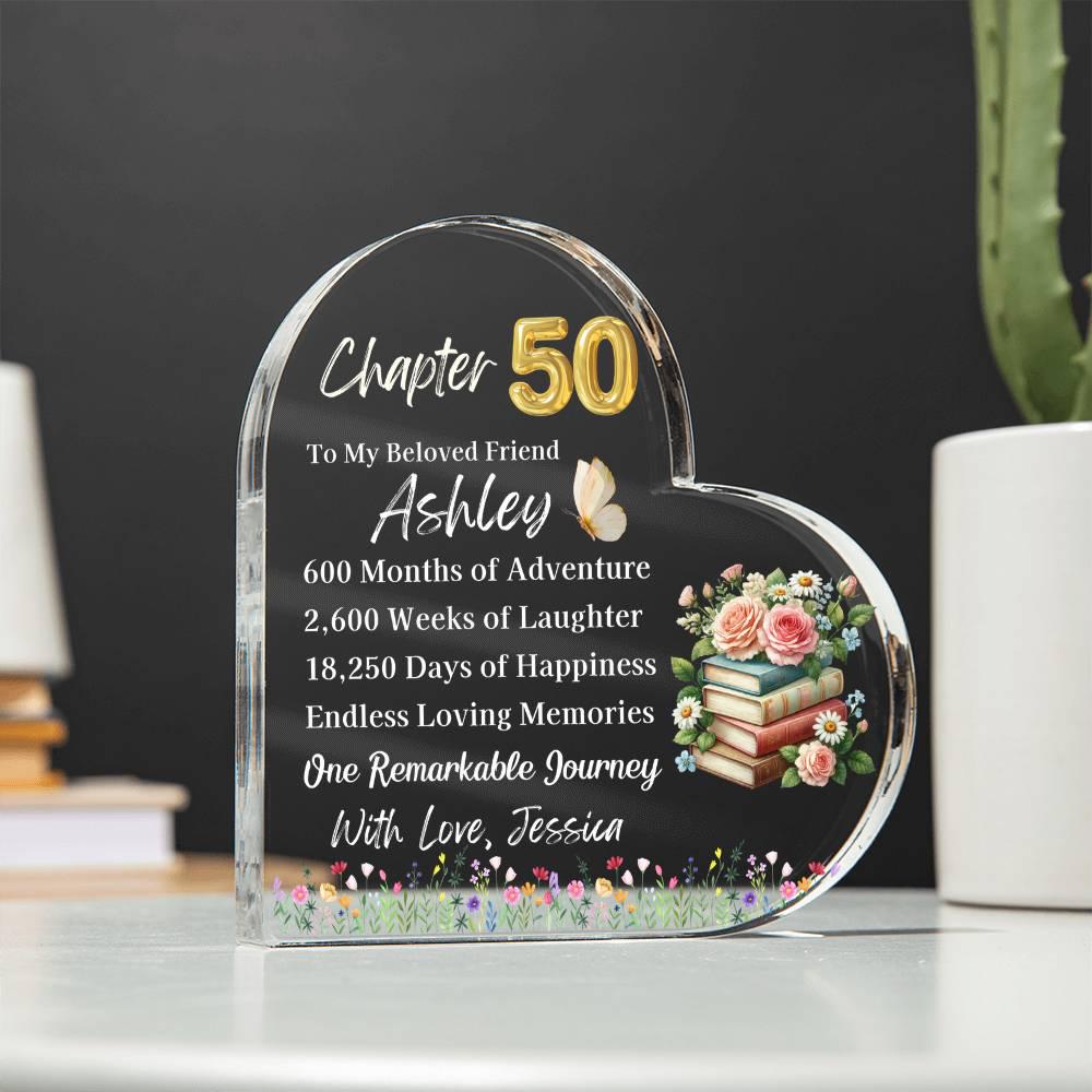50th Birthday Gift Personalized Acrylic Plaque – Milestone Birthday – view 4