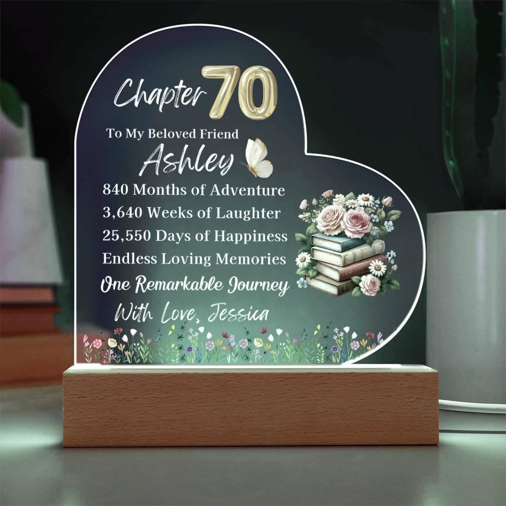70th Birthday Gift for Women Personalized Acrylic Plaque – view 2