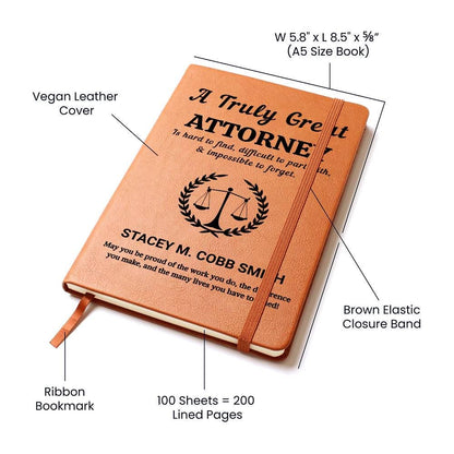 Personalized Attorney Gift – Gift for Attorney Vegan Leather Journal – view 3