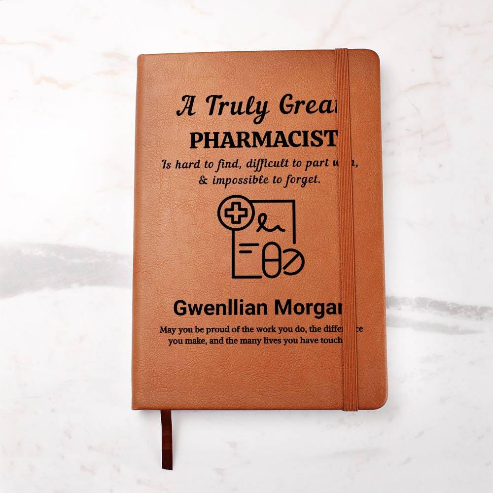 Personalized Pharmacist Gift Vegan Leather Journal – Birthday Gift – view 6