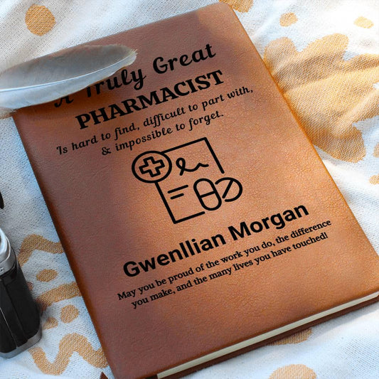 Personalized Pharmacist Gift Vegan Leather Journal – Birthday Gift – view 2