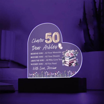 Personalized 50th Birthday Gift Acrylic Plaque – Chapter 50 Sign – view 4