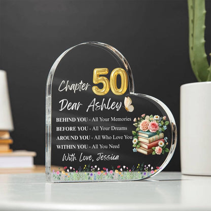 Personalized 50th Birthday Gift Acrylic Plaque – Chapter 50 Sign – view 2