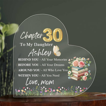 Daughter Birthday Gift Personalized Heart Plaque – view 5