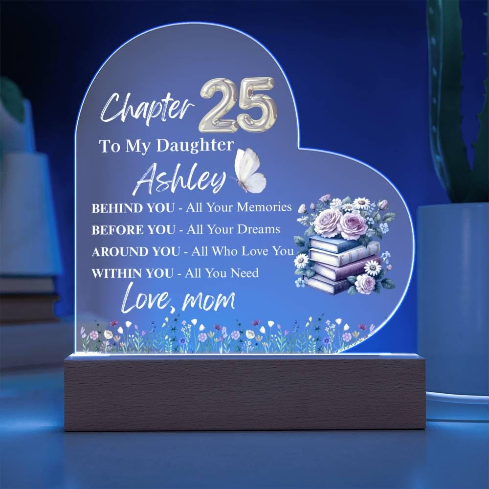 Chapter 25 Custom Daughter Birthday Gift Heart Plaque – Daughter 30th – view 10