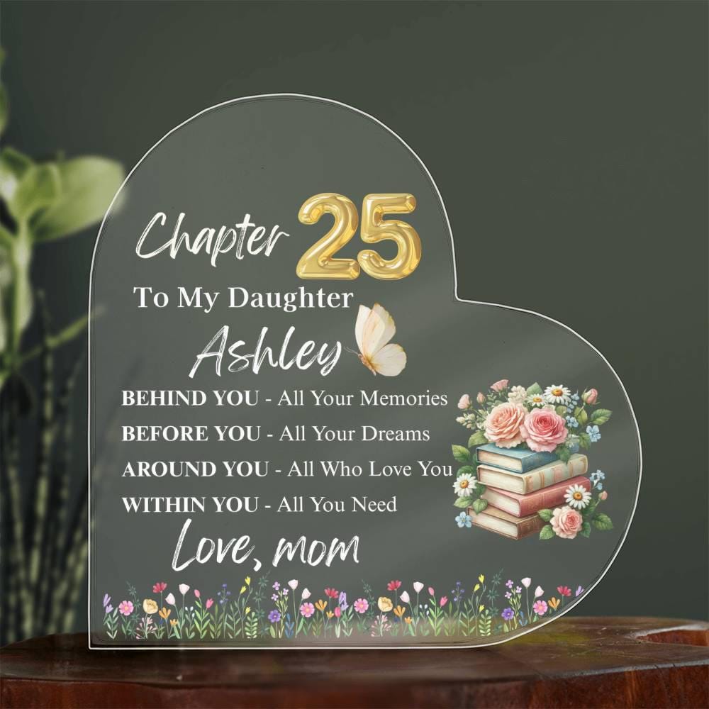 Chapter 25 Custom Daughter Birthday Gift Heart Plaque – Daughter 30th