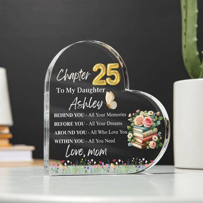 Chapter 25 Custom Daughter Birthday Gift Heart Plaque – Daughter 30th – view 3