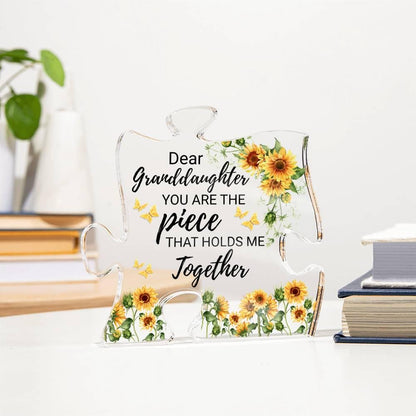 Acrylic Puzzle Plaque: Heartfelt Gift for Granddaughter – view 3