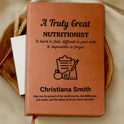 Nutritionist Gift Personalized Vegan Leather Journal – view 9