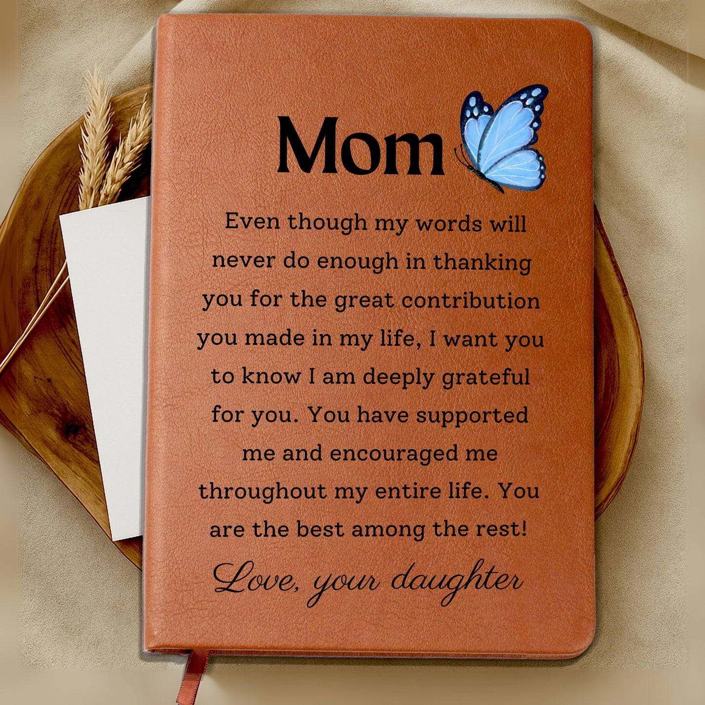 Mom Personalized Vegan Leather Journal – Mother’s Day Gift
