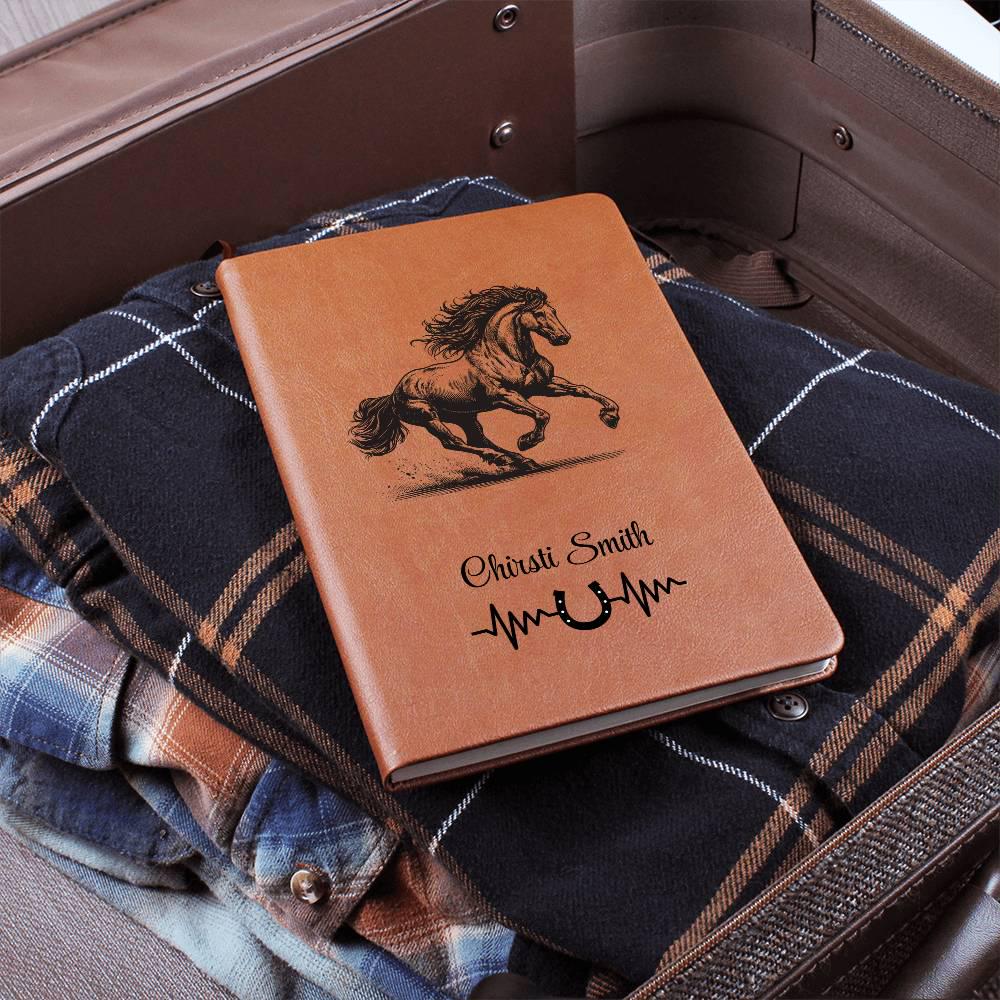 Horse Lover Gift Personalized Leather Journal – Horse Girl Gifts – view 4