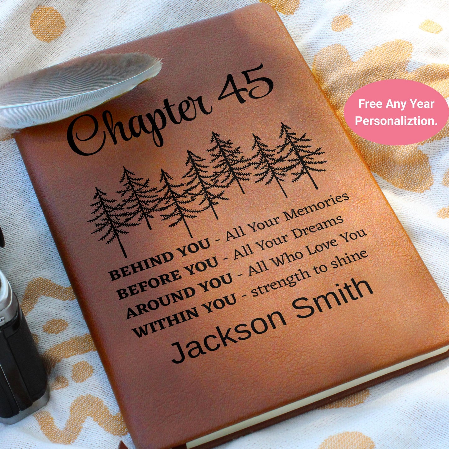 Personalized 45th Birthday Gift Leather Journal – 45 Year Old Man Gift