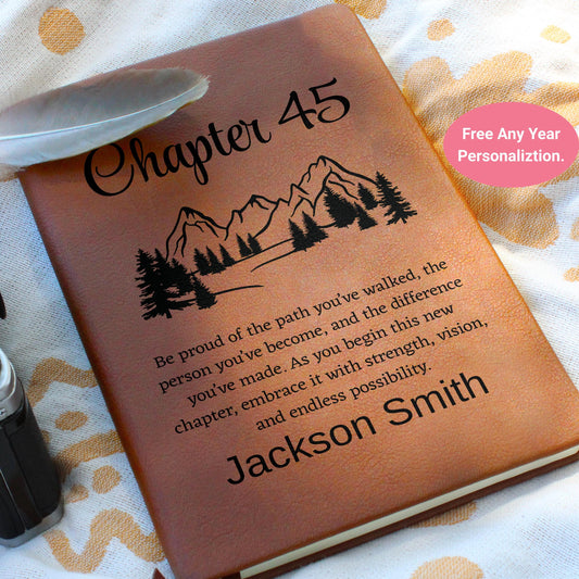 Personalized 45th Birthday Gift Leather Journal – Chapter 45