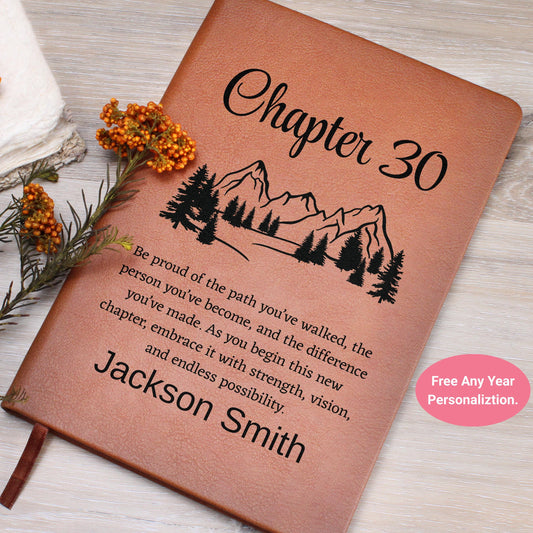 Personalized 30th Birthday Gift Leather Journal