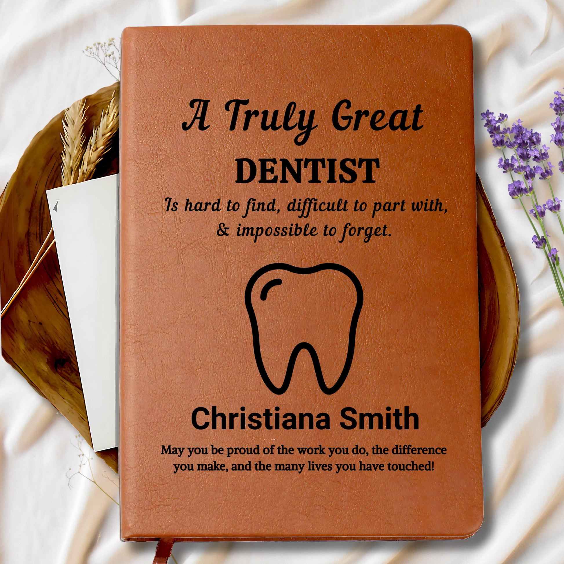 Personalized Dentist Gift Vegan Leather Journal – Appreciation Gift – view 9