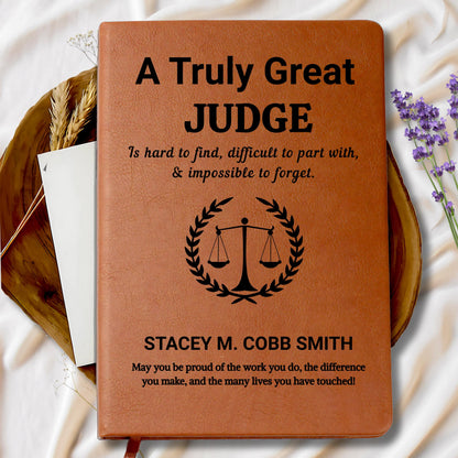 Personalized Judge Gift Leather Journal – Custom Judge Retirement Gift – view 9