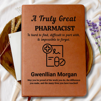 Personalized Pharmacist Gift Vegan Leather Journal – Birthday Gift – view 9
