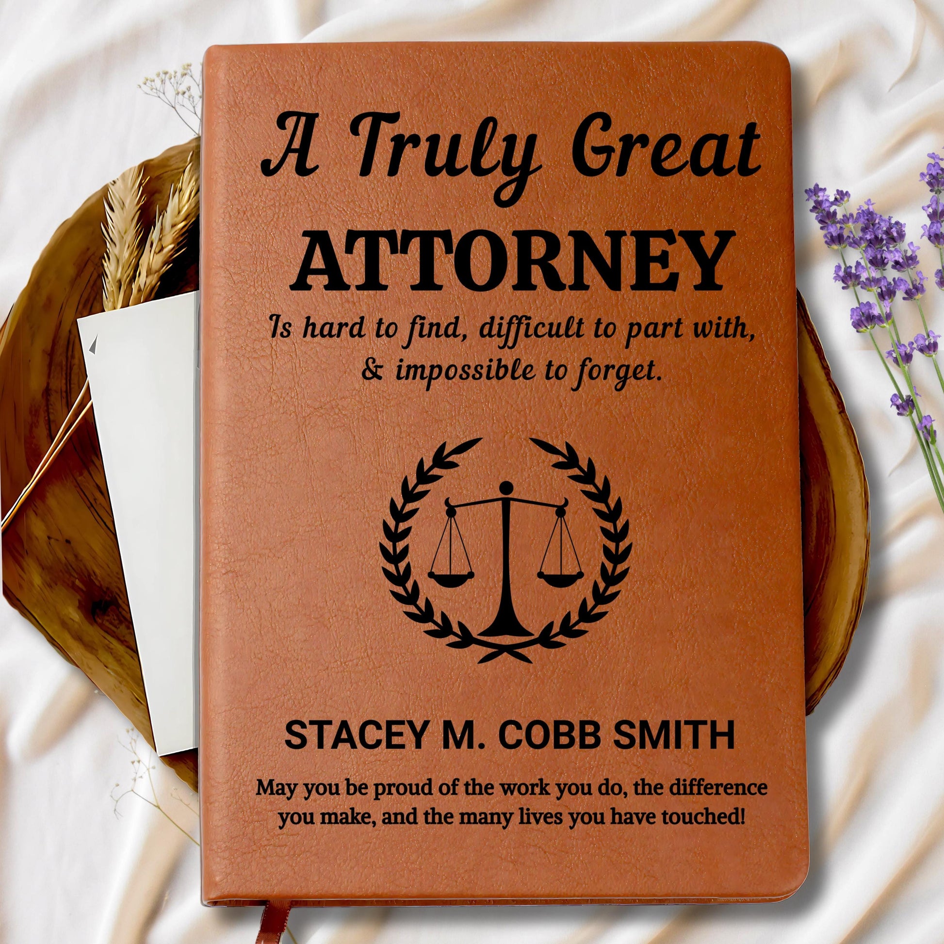 Personalized Attorney Gift – Gift for Attorney Vegan Leather Journal – view 9