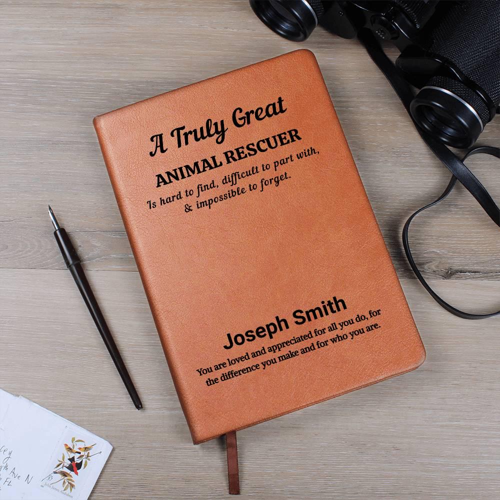 Personalized Animal Rescuer Gift – Vegan Leather Journal for Dog – view 3