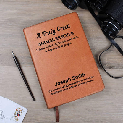 Personalized Animal Rescuer Gift – Vegan Leather Journal for Dog – view 3