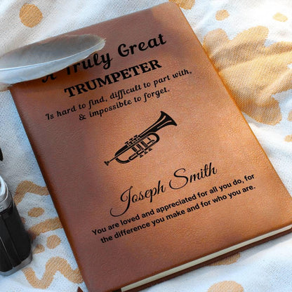 Personalized Trumpet Player Gift – Gift for Trumpeter Vegan Leather – view 8