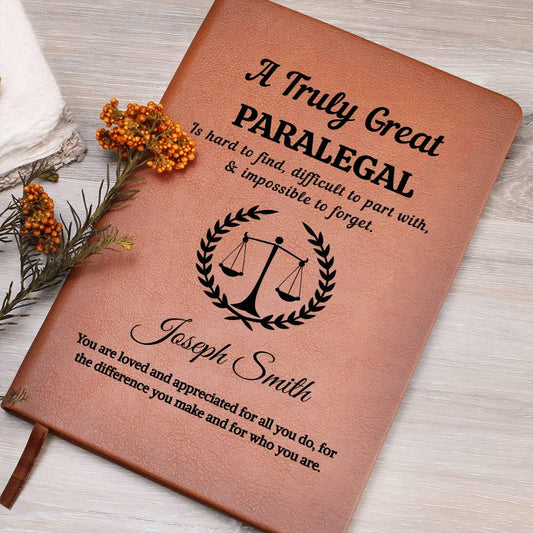 Personalized Paralegal Gift Leather Journal – or Appreciation Gift