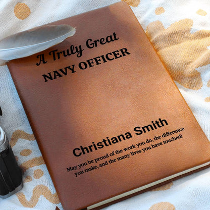 Navy Officer Personalized Journal Gift – Military Retirement – view 8