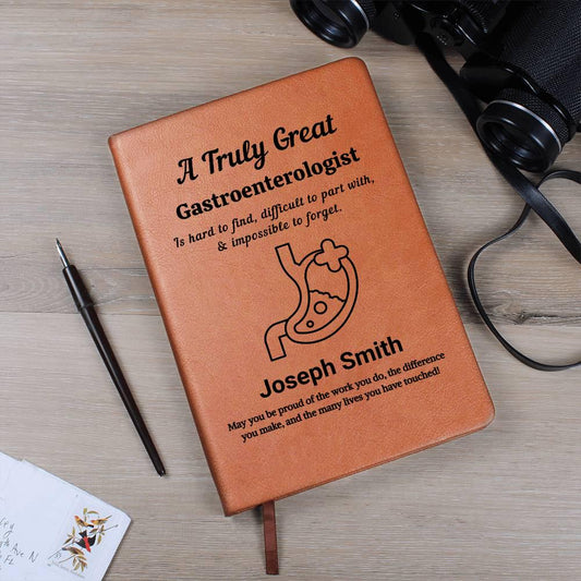 Gastroenterologist Personalized Gift Leather Journal – GI Doctor Gift – view 2