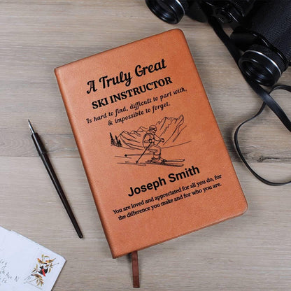 Ski Instructor Personalized Journal – Best Ski Trainer Thank You Gift – view 5