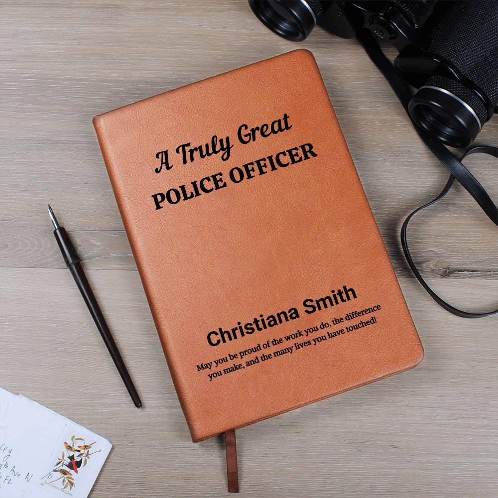 Police Officer Personalized Leather Journal – Husband Gift – view 6