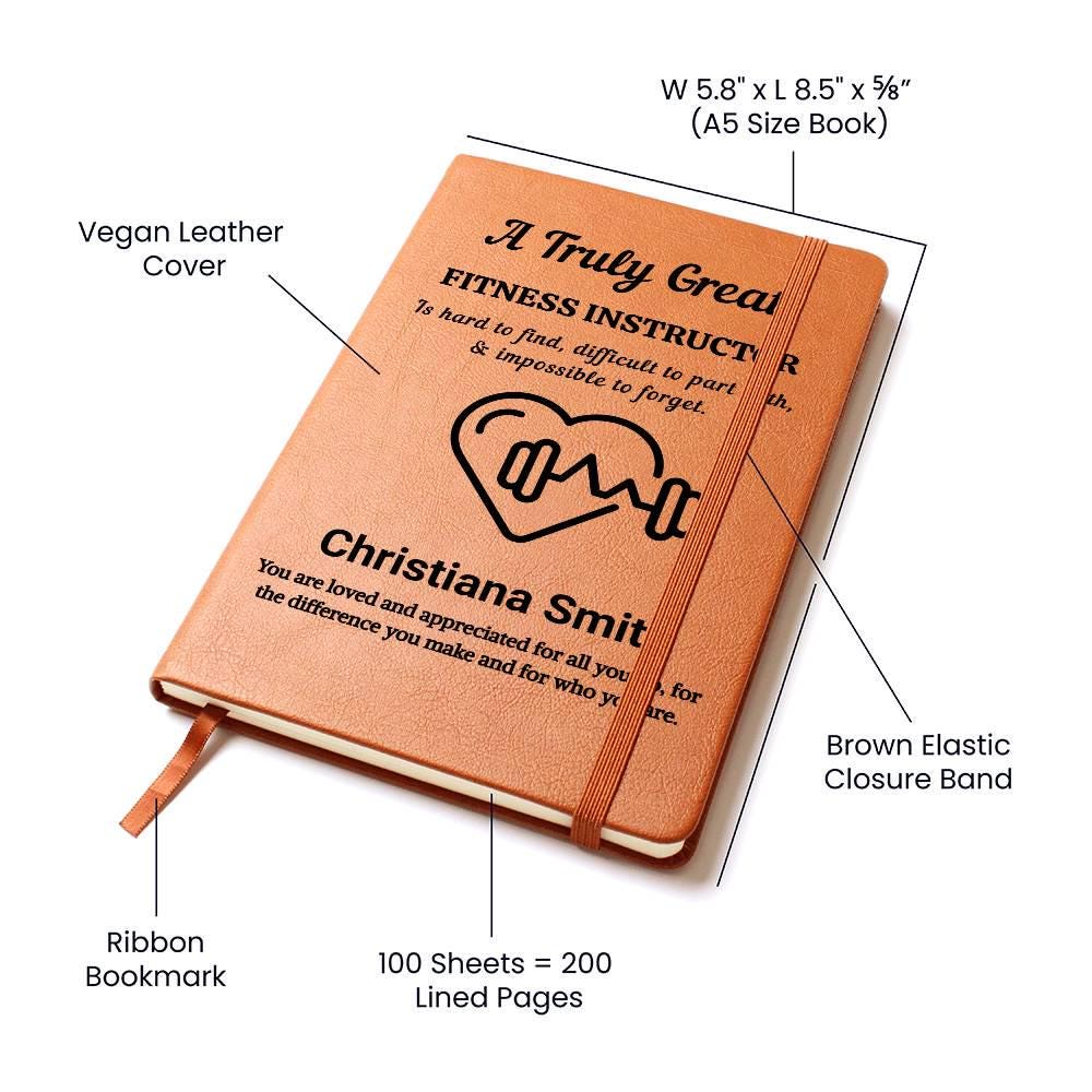 Fitness Instructor Personalized Leather Journal – Fitness Coach Gift – view 4