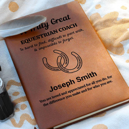 Equestrian Coach Personalized Leather Journal – Horse Trainer Gift – view 8