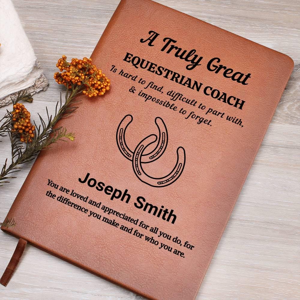 Equestrian Coach Personalized Leather Journal – Horse Trainer Gift
