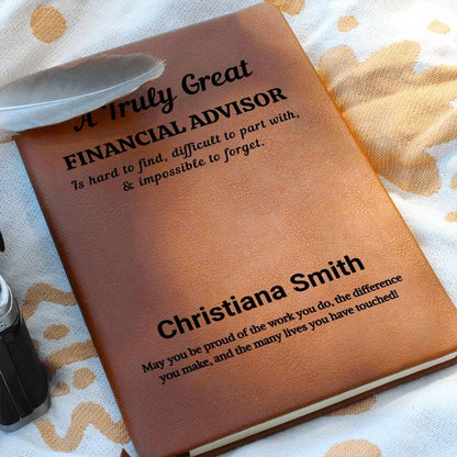 Financial Advisor Personalized Leather Journal – Gift for Advisor – view 8