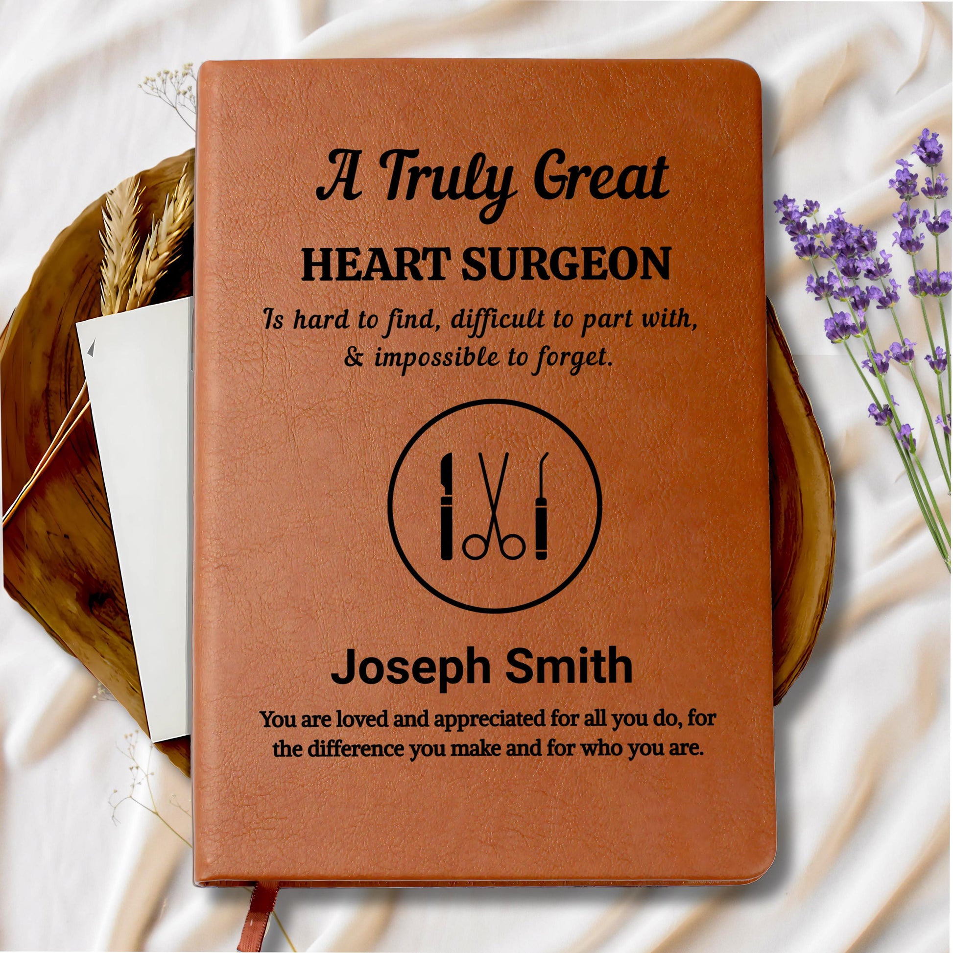 Heart Surgeon Personalized Leather Journal – Appreciation – view 9