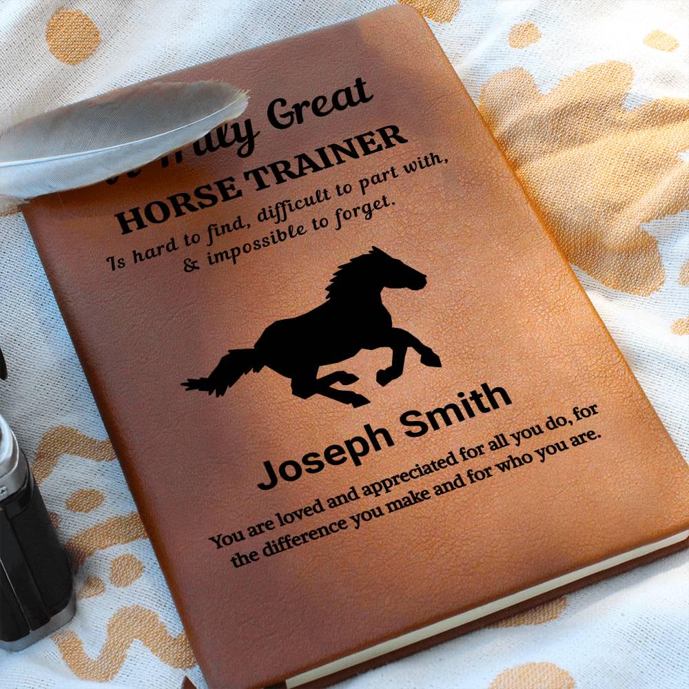 Horse Trainer Personalized Leather Journal – Horse Riding Instructor – view 6