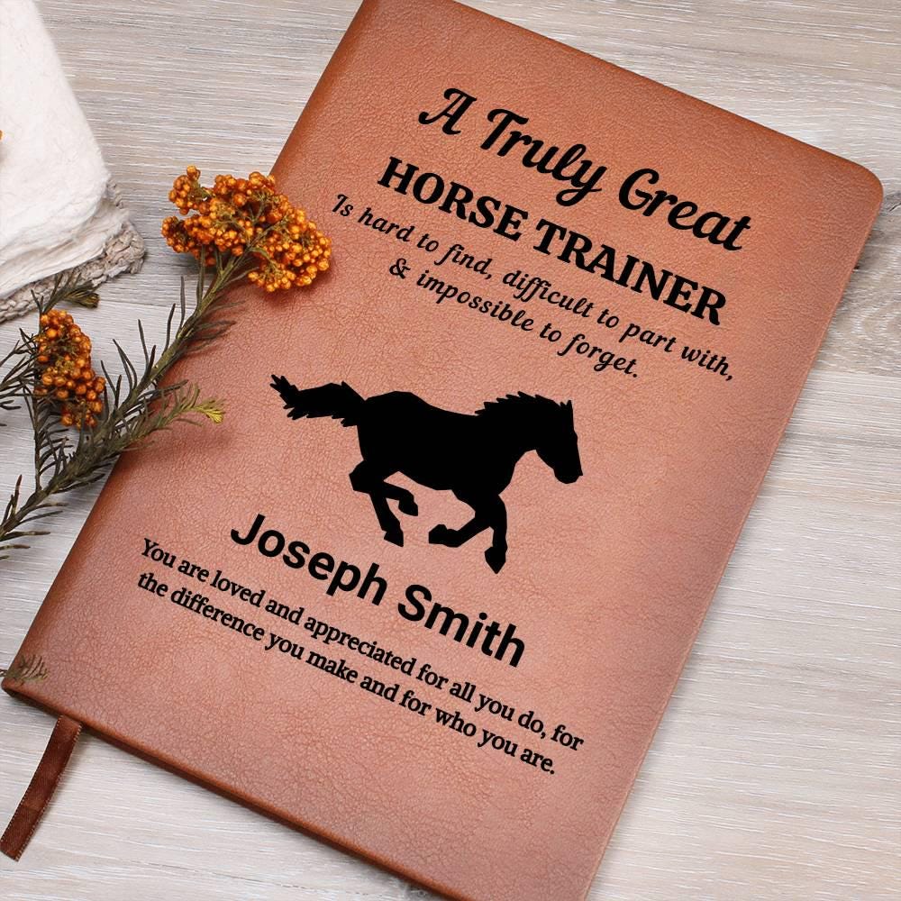 Horse Trainer Personalized Leather Journal – Horse Riding Instructor