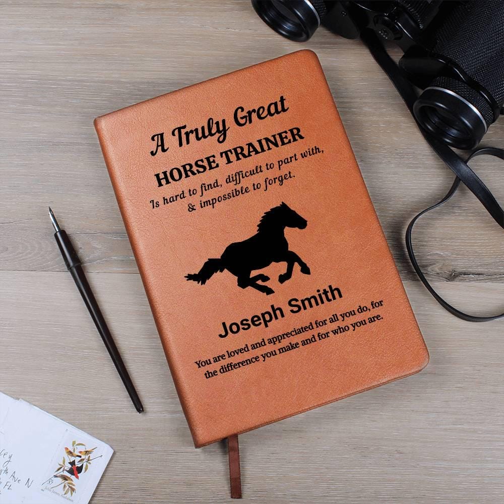 Horse Trainer Personalized Leather Journal – Horse Riding Instructor – view 4