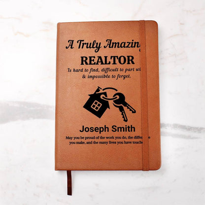 Realtor Personalized Leather Journal – Real Estate Agent Gift – view 9