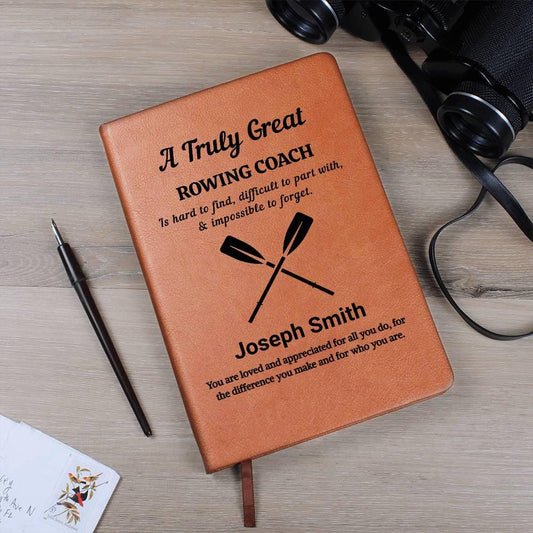 Rowing Personalized Leather Journal – Rowing Gifts – view 2