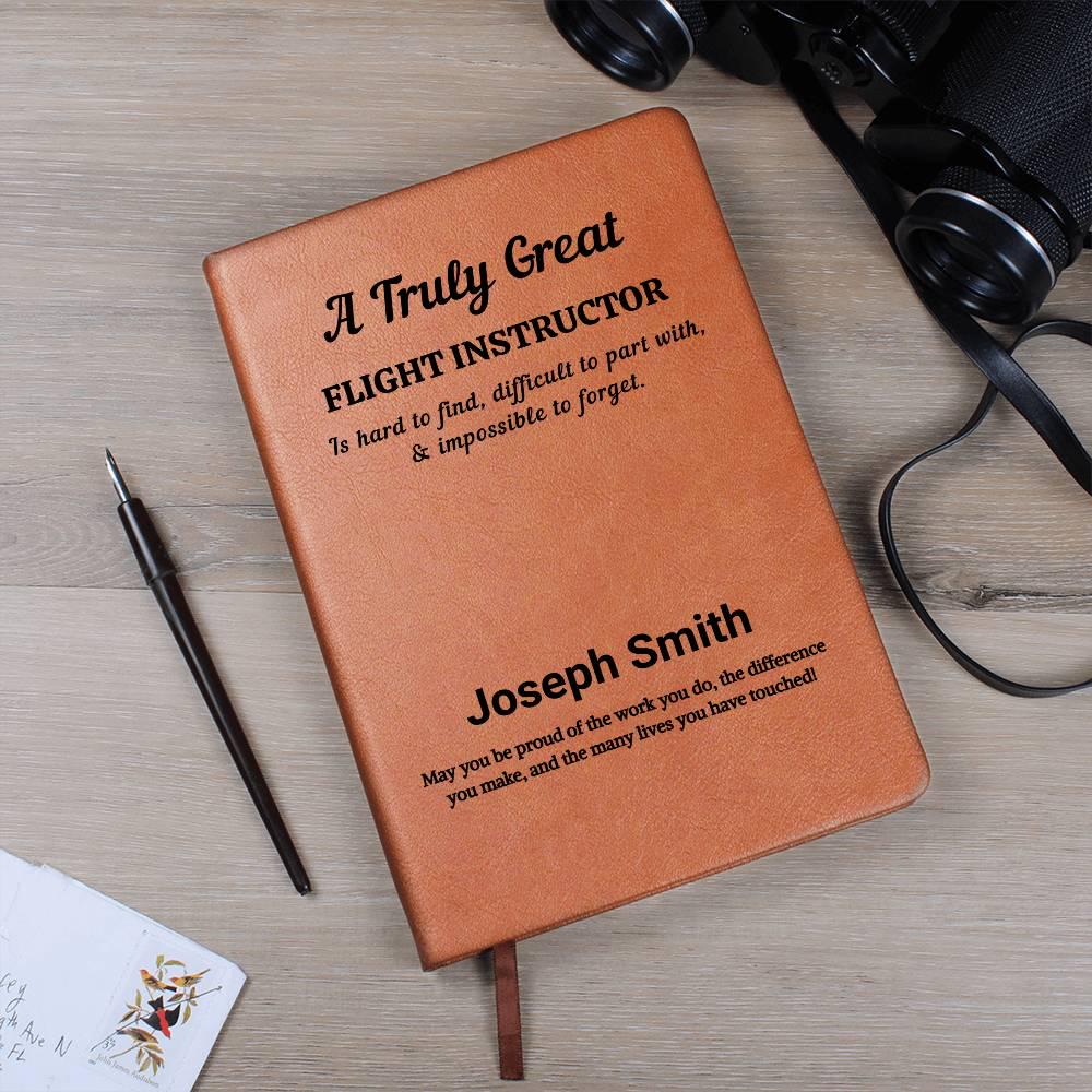 Flight Instructor Personalized Leather Journal – Aviation Gift – view 2