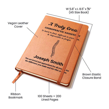 Chiropractic Assistant Personalized Leather Journal – Chiro Office – view 4