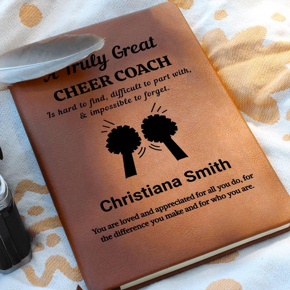 Cheer Coach Personalized Leather Journal – Coach Thank You Gift – view 6