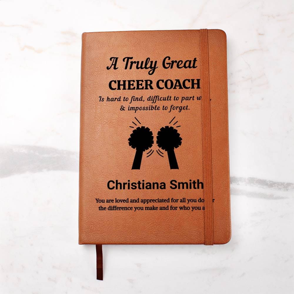 Cheer Coach Personalized Leather Journal – Coach Thank You Gift – view 7